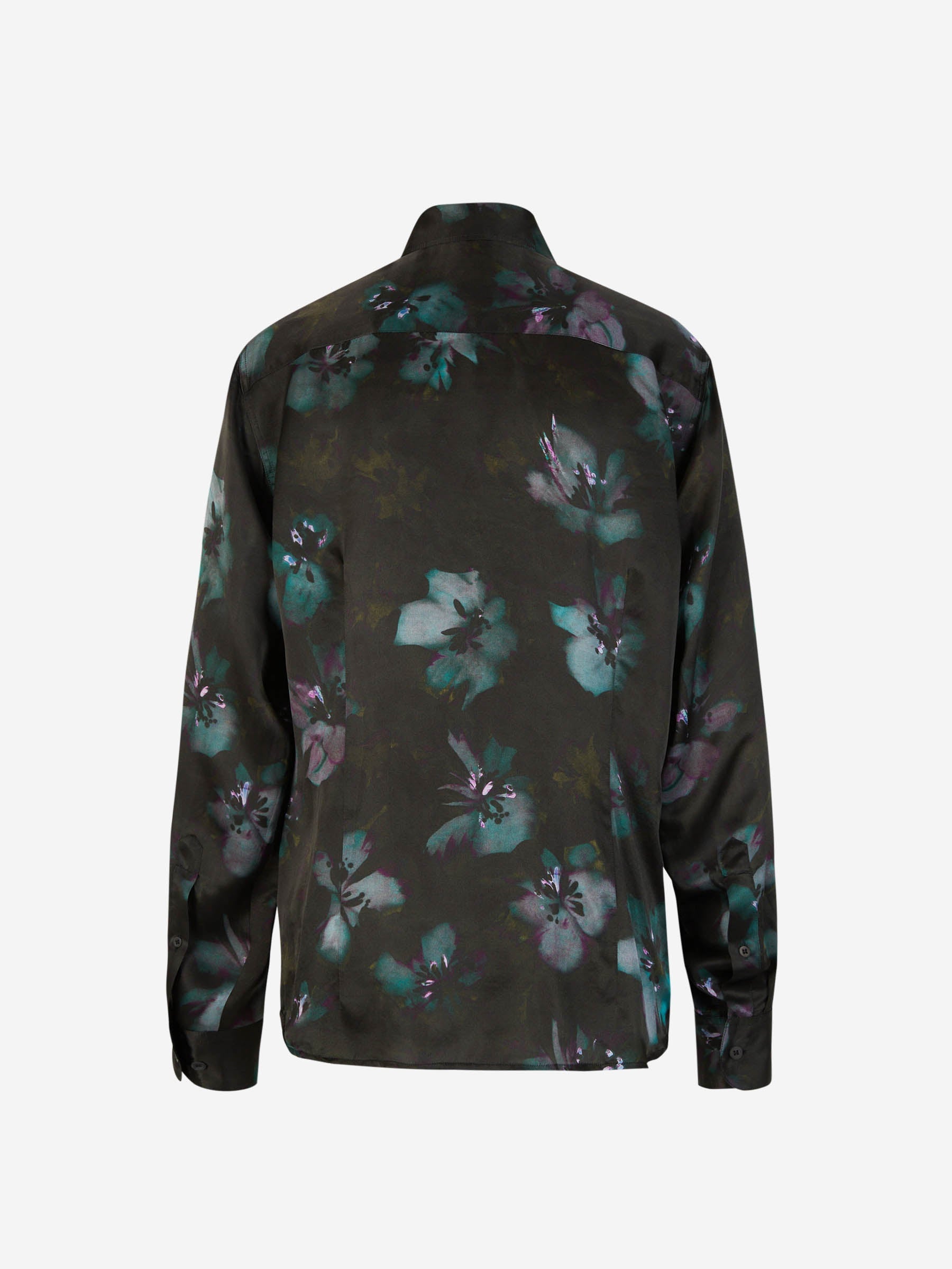 Dries Van Noten Camisa Seda Floral color Verde Oscuro sku 701-001985 01 - Foto 2