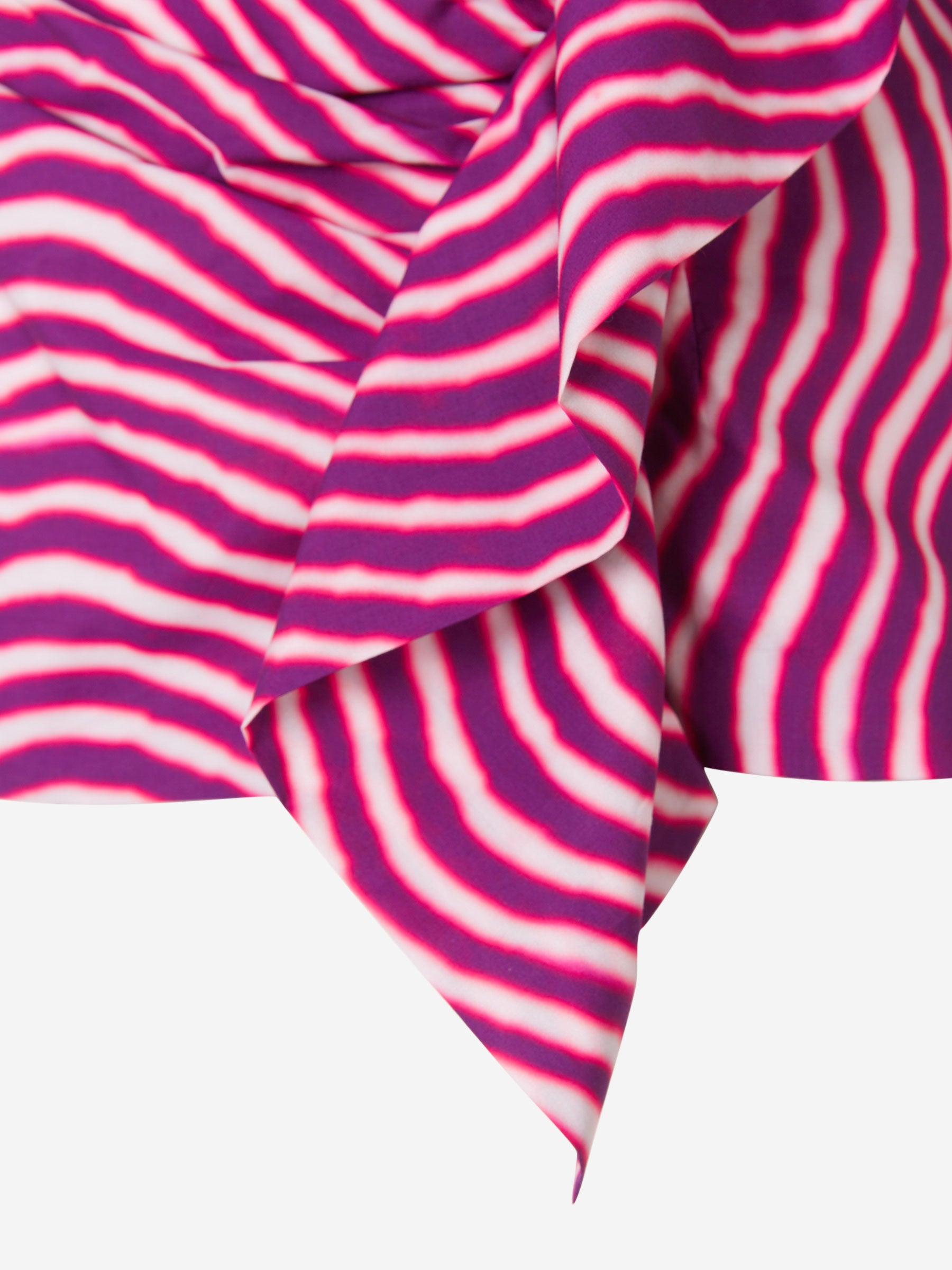 Dries Van Noten Top Popelina Rayas Volante color Fucsia sku 702-000387 01 - Foto 4