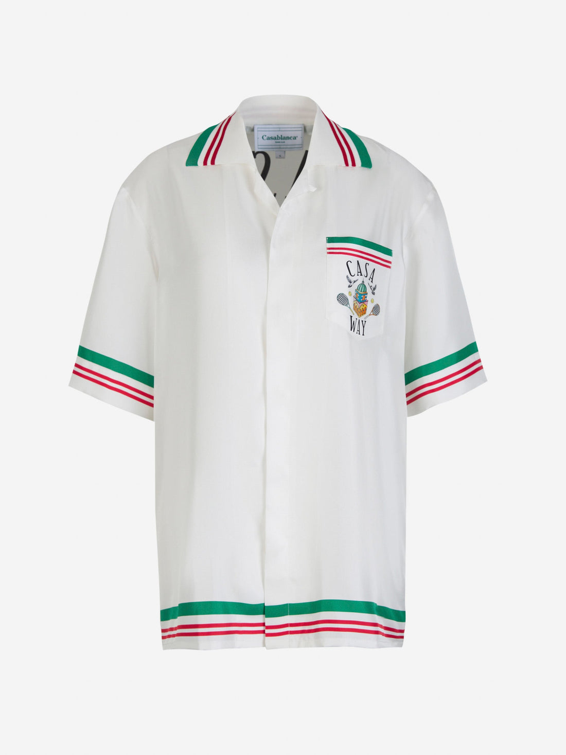 Casablanca Camisa Seda Logo color Blanco sku 702-000438 01 - Foto 1