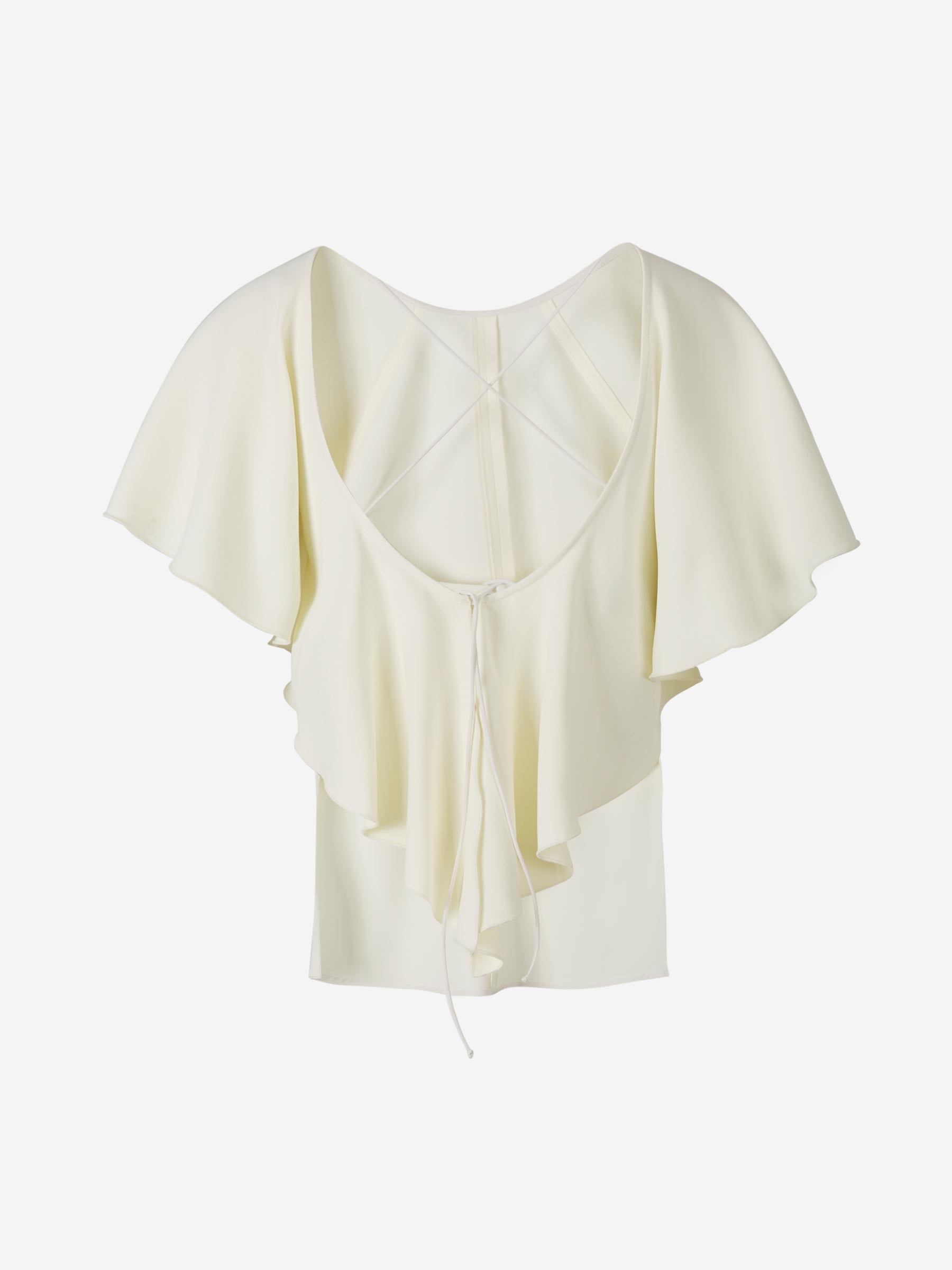 Victoria Beckham Top Drapeado Viscosa color Crema sku 703-001767 01 - Foto 2