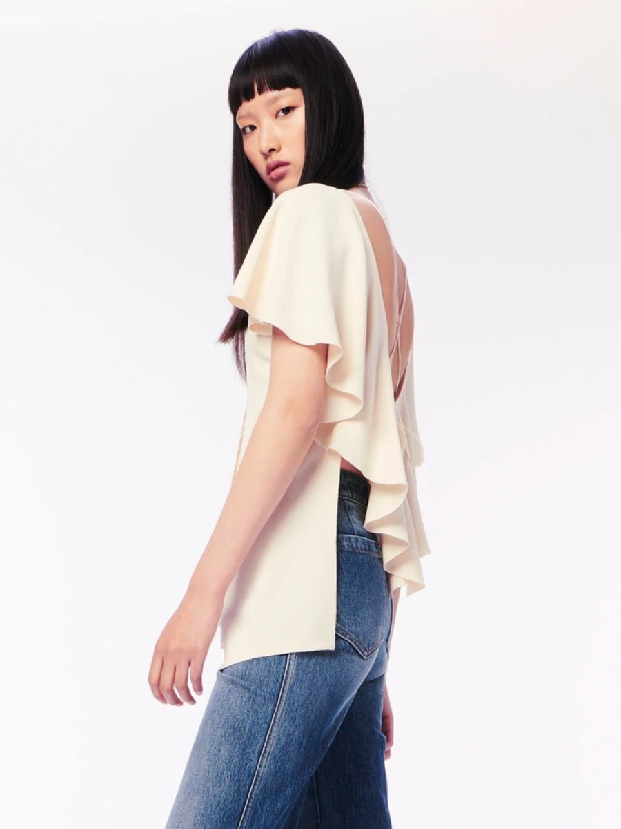 Victoria Beckham Top Drapeado Viscosa color Crema sku 703-001767 01 - Foto 5