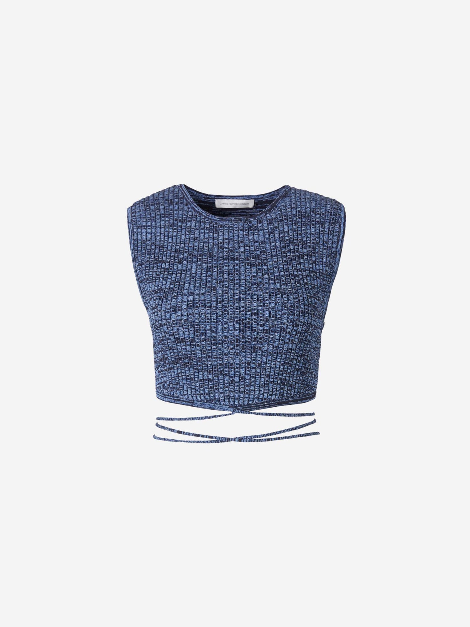 Christopher Esber Top Cropped Punto color Azul Denim sku 703-001890 01 - Foto 1