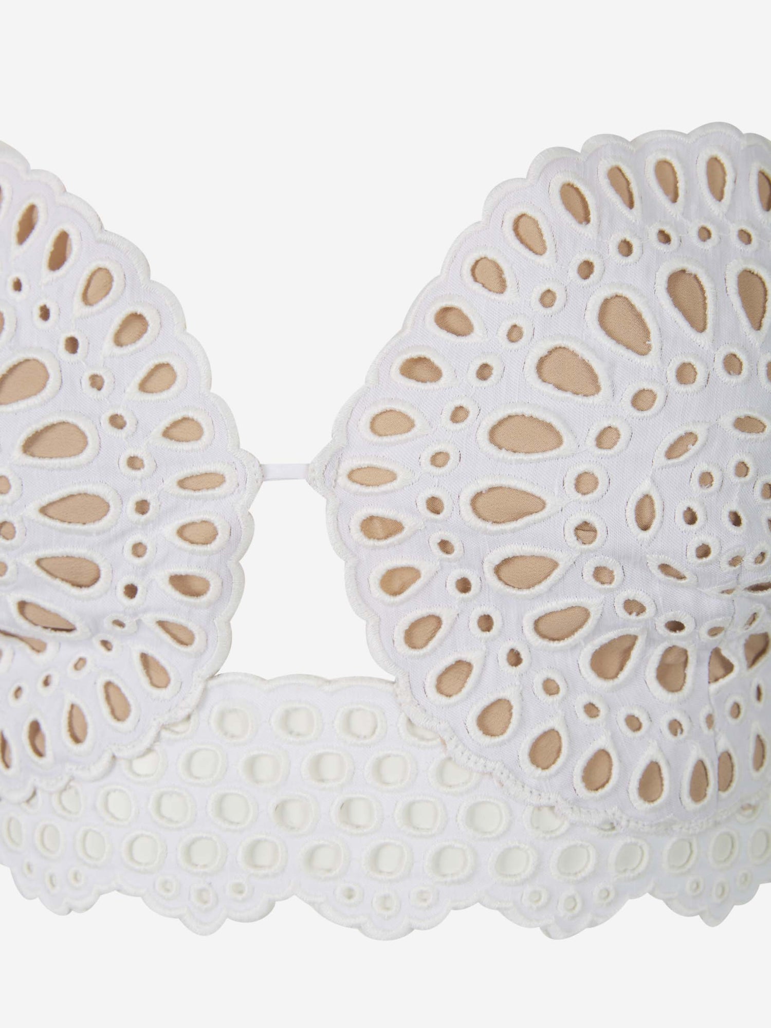 Stella McCartney Top Bralette Bordado color Marfil sku 703-001934 01 - Foto 3