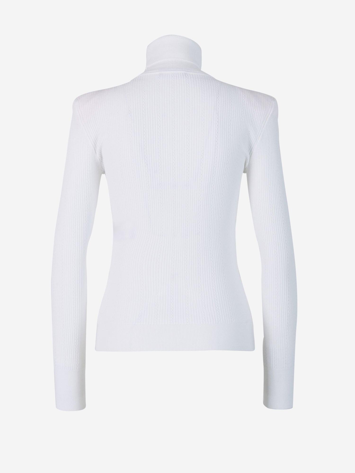 Balmain Jersey Punto Cuello Alto color Blanco sku 711-002848 01 - Foto 2