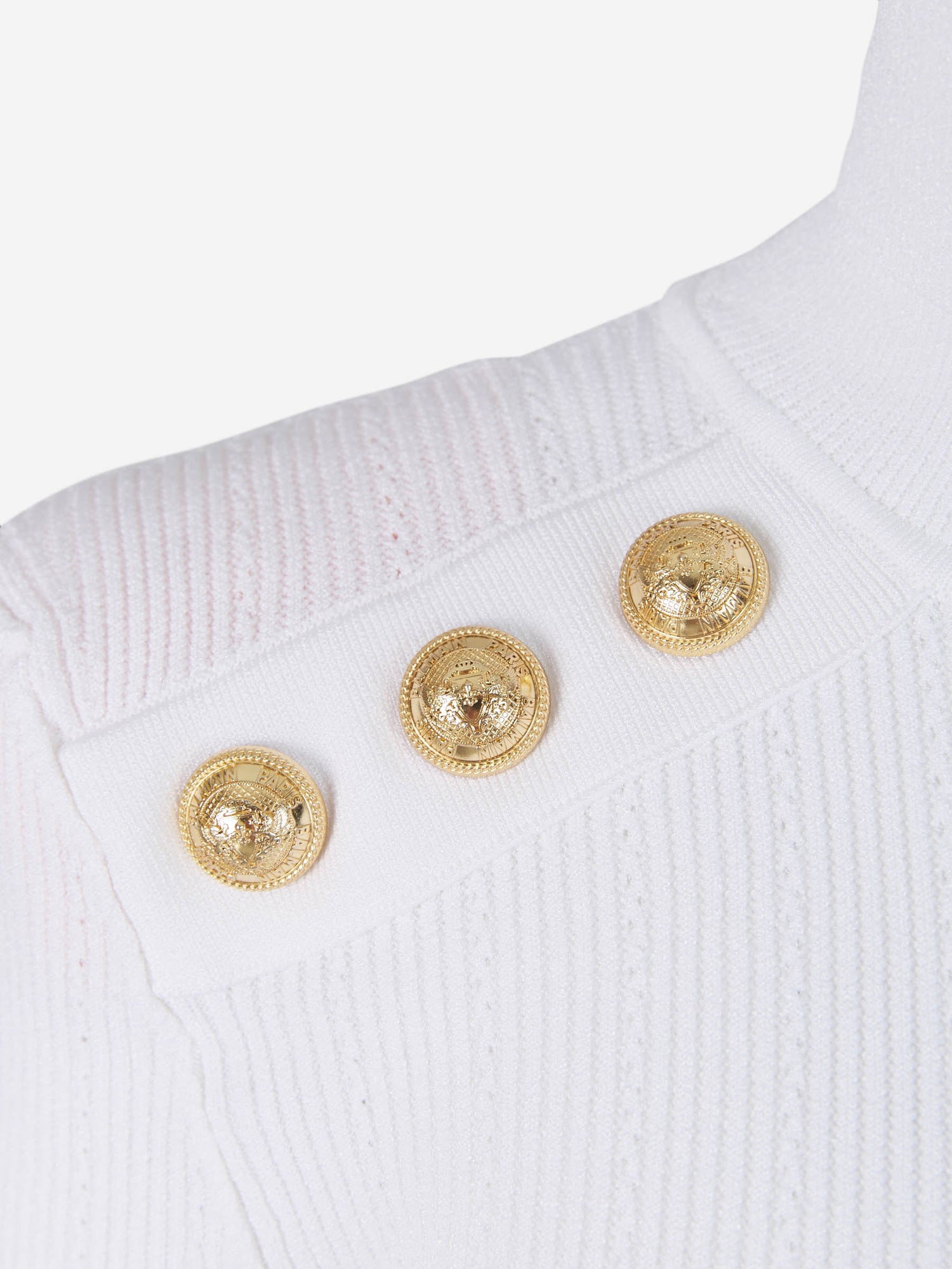 Balmain Jersey Punto Cuello Alto color Blanco sku 711-002848 01 - Foto 4