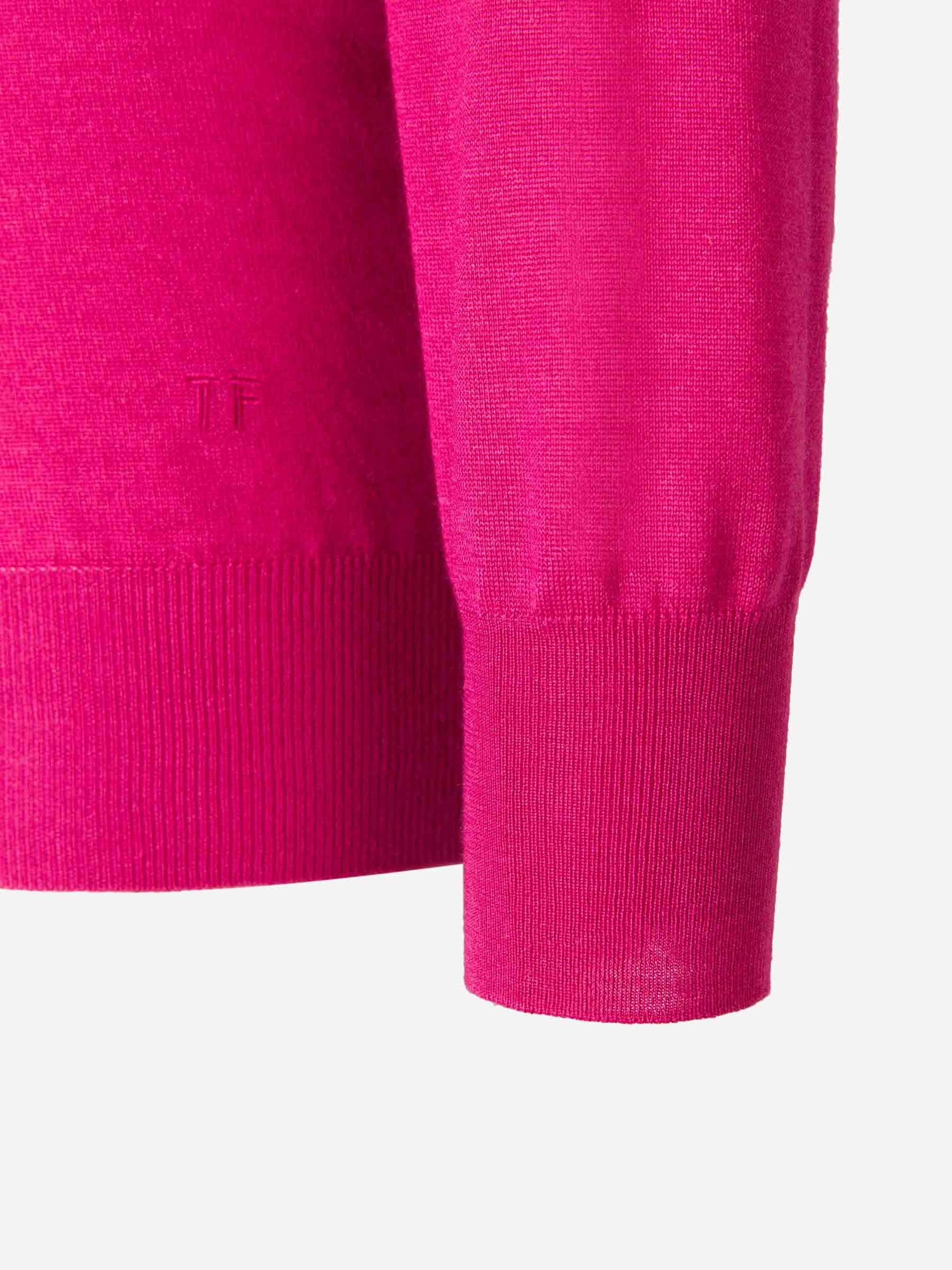 Tom Ford Jersey Cuello V color Fucsia sku 711-002865 01 - Foto 4