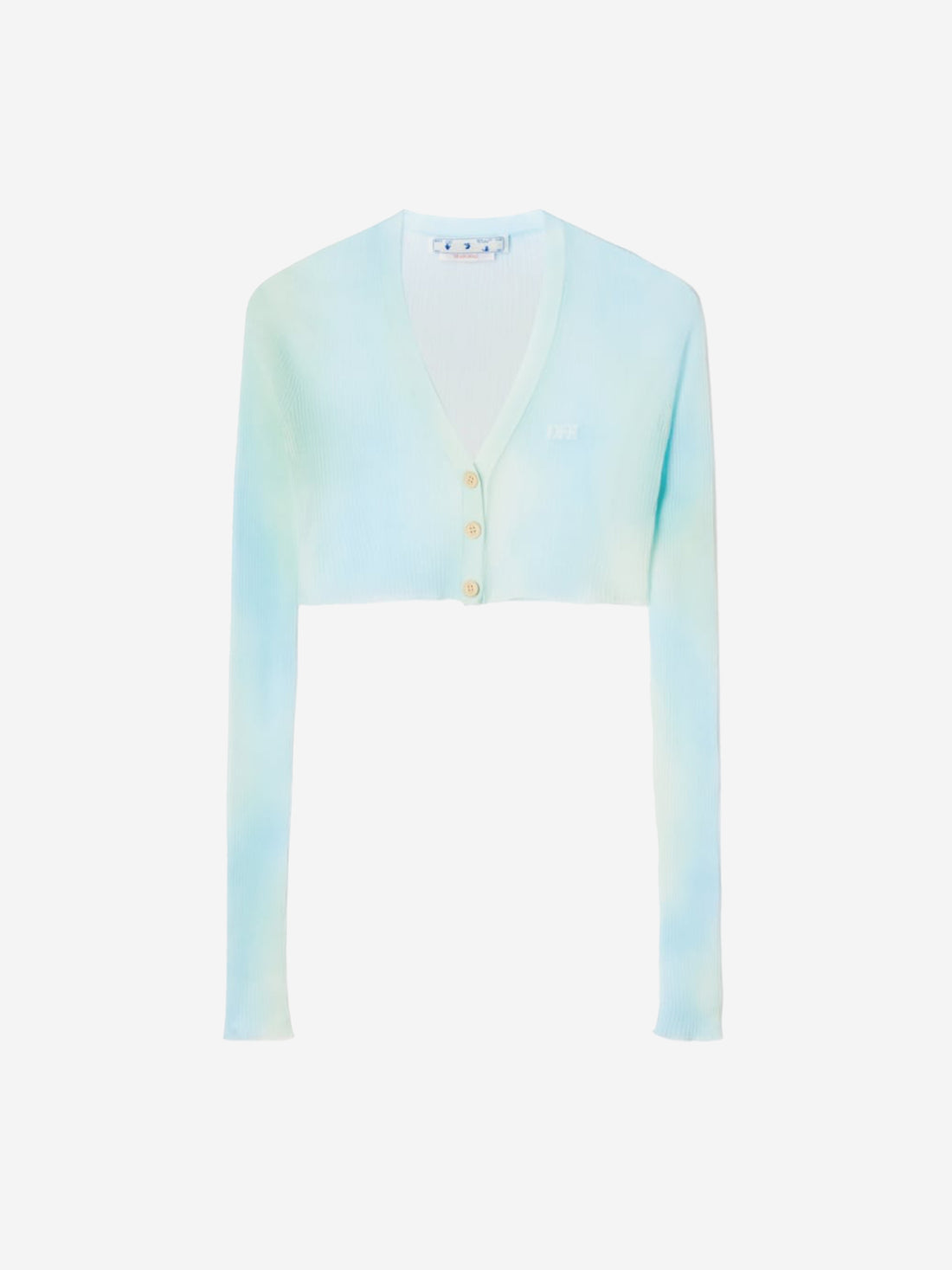 Off-White Cárdigan Cropped Logo color Azul Cielo sku 713-000199 01 - Foto 1