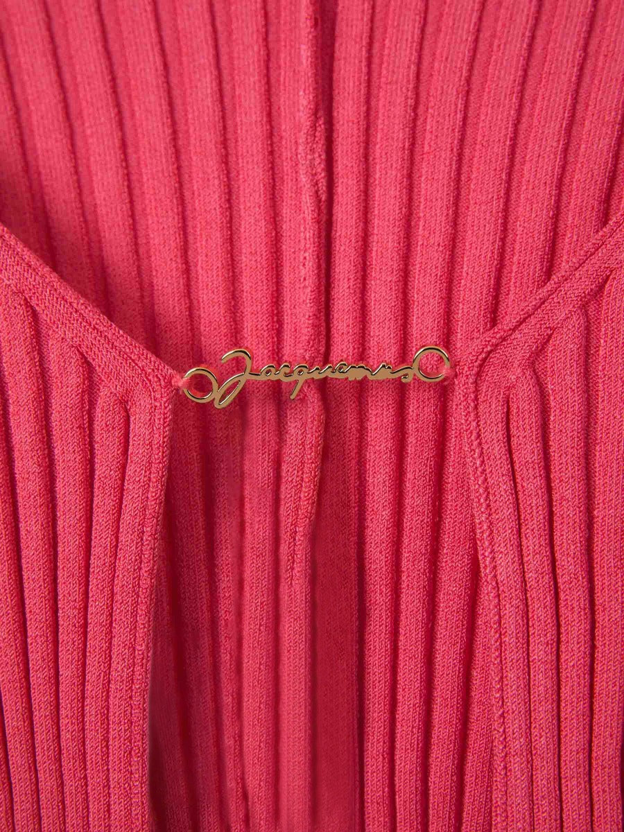 Jacquemus Cárdigan La Maille Pralu color Fucsia sku 713-000210 02 - Foto 3