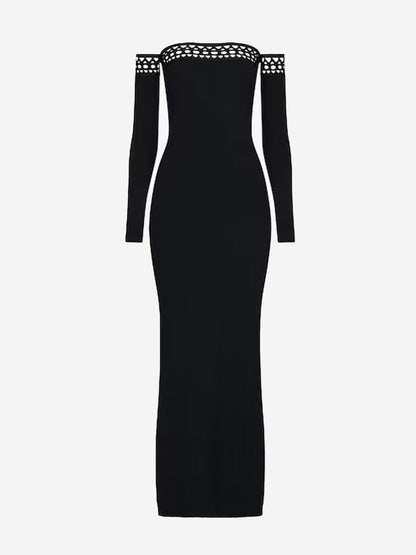 Alaïa Vestido Vienne Maxi color Negro sku 721-000062 01 - Foto 1