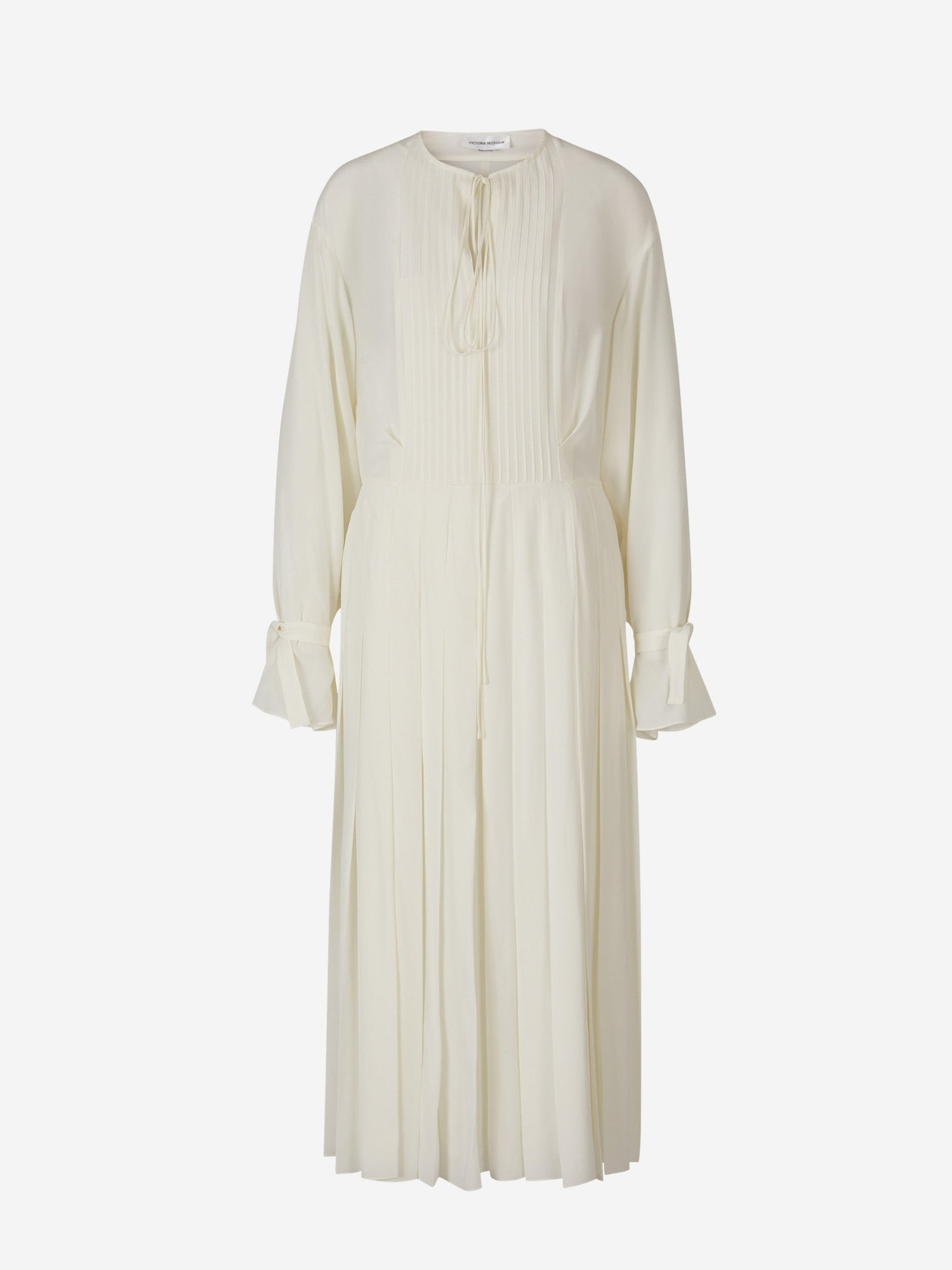 Outlet online Victoria Beckham Mujer Vestido Midi Plisado color Crema sku 721-000095 01 - Foto 1
