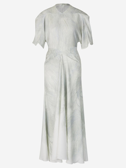Outlet online Victoria Beckham Mujer Vestido Midi Estampado color Crema sku 721-000111 01 - Foto 1