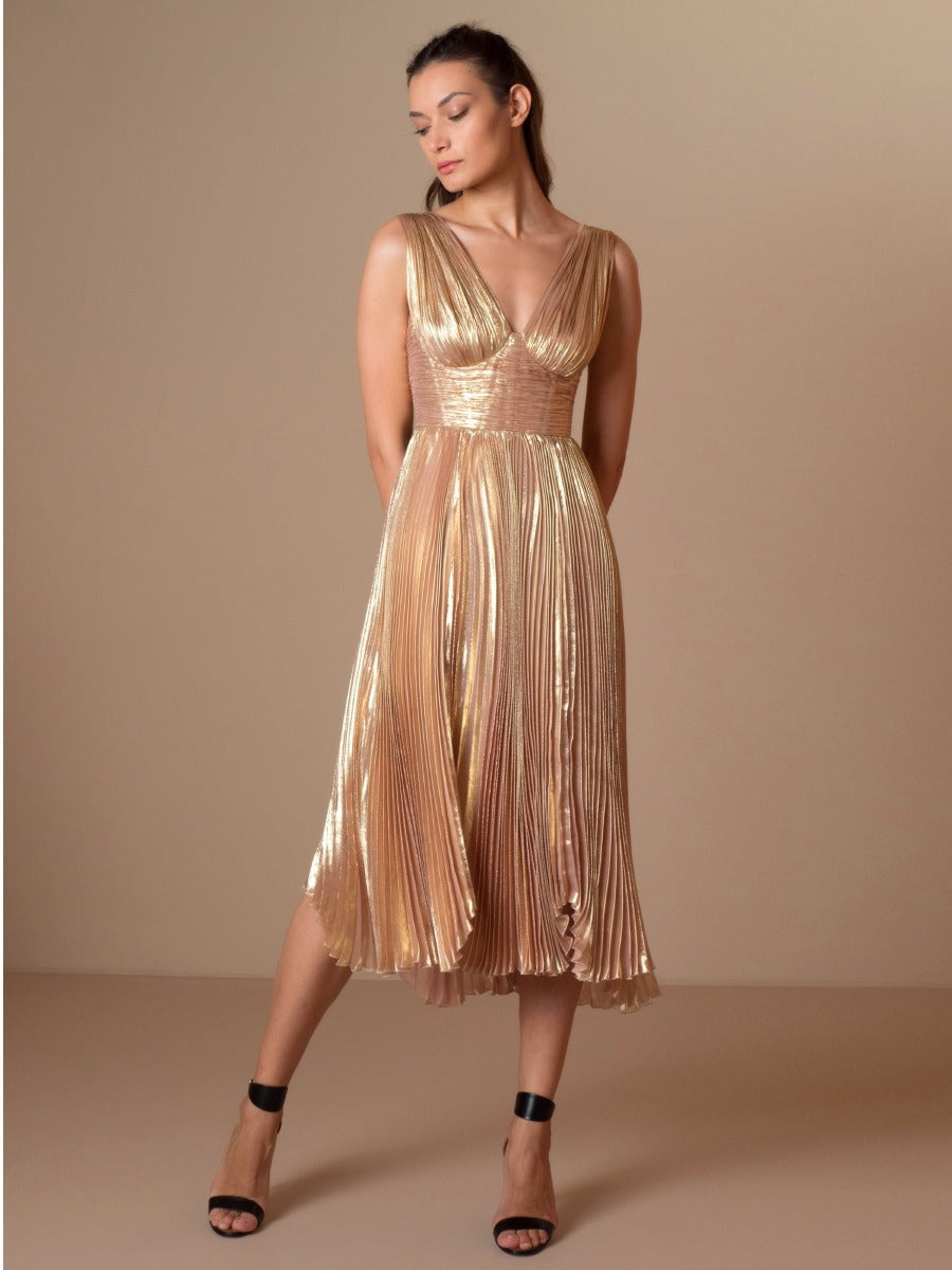 Outlet online Maria Lucia Hohan Mujer Vestido Demetra Midi color Rosa Empolvado sku 731-005299 01 - Foto 2