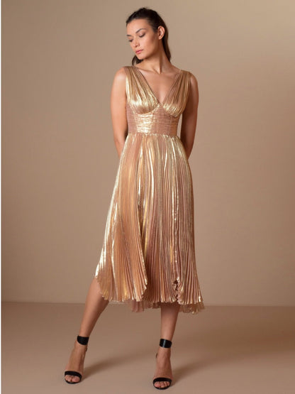 Outlet online Maria Lucia Hohan Mujer Vestido Demetra Midi color Rosa Empolvado sku 731-005299 01 - Foto 2