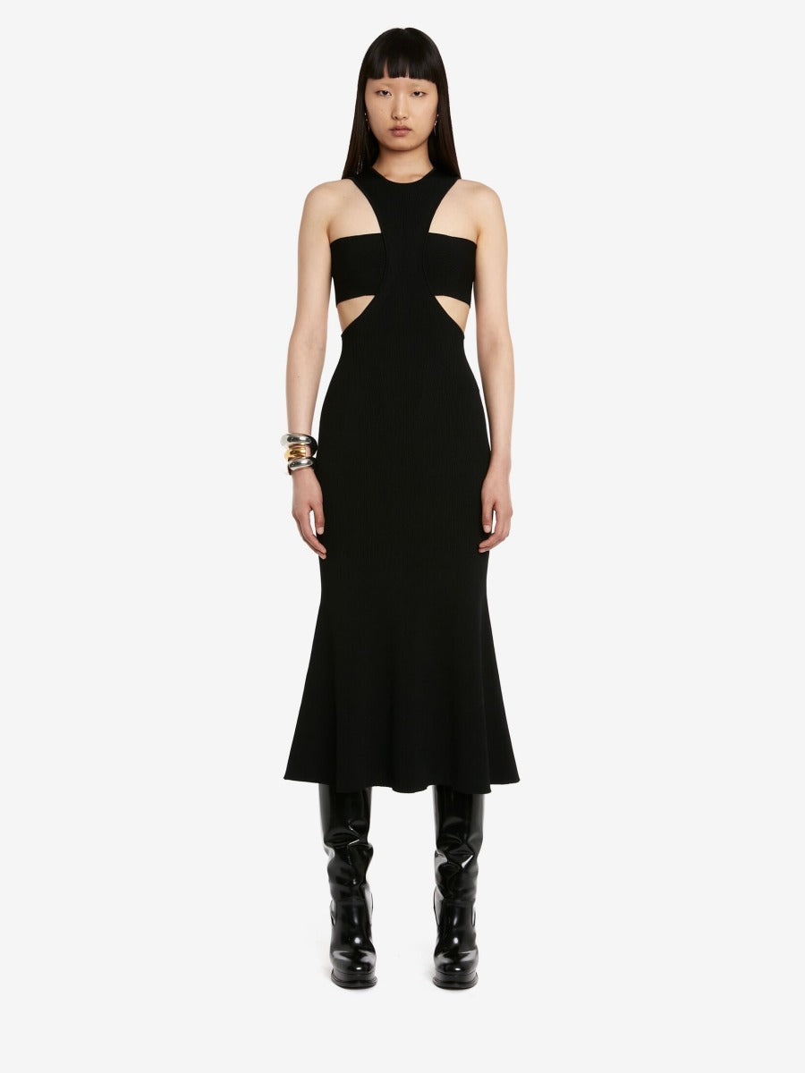 Alexander McQueen Vestido Punto Arnés color Negro sku 731-005626 01 - Foto 2
