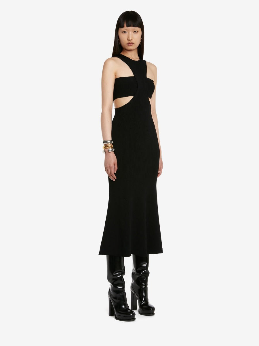 Alexander McQueen Vestido Punto Arnés color Negro sku 731-005626 01 - Foto 3