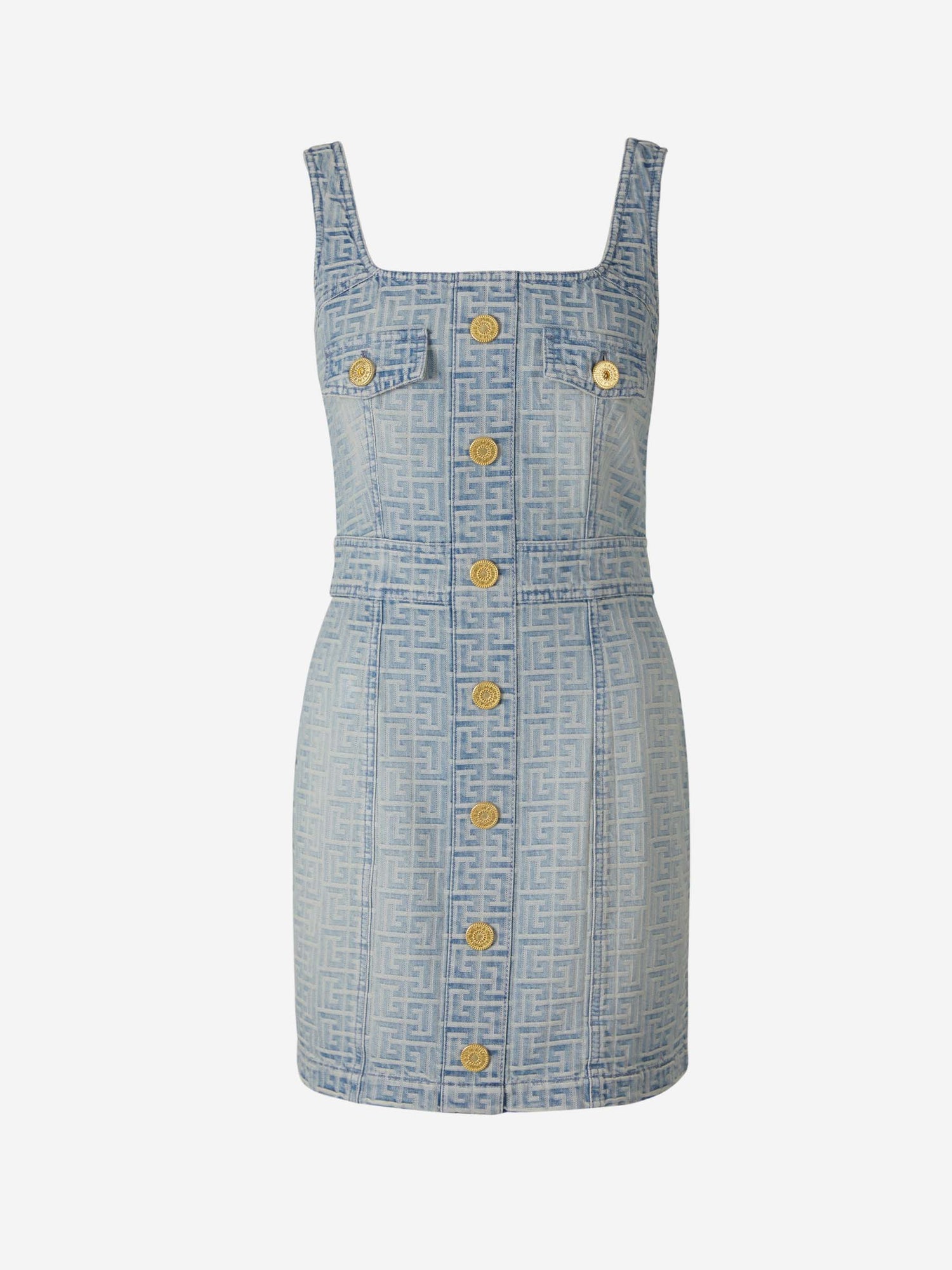 Balmain Vestido Denim Monograma color Azul Cielo sku 731-005742 01 - Foto 1