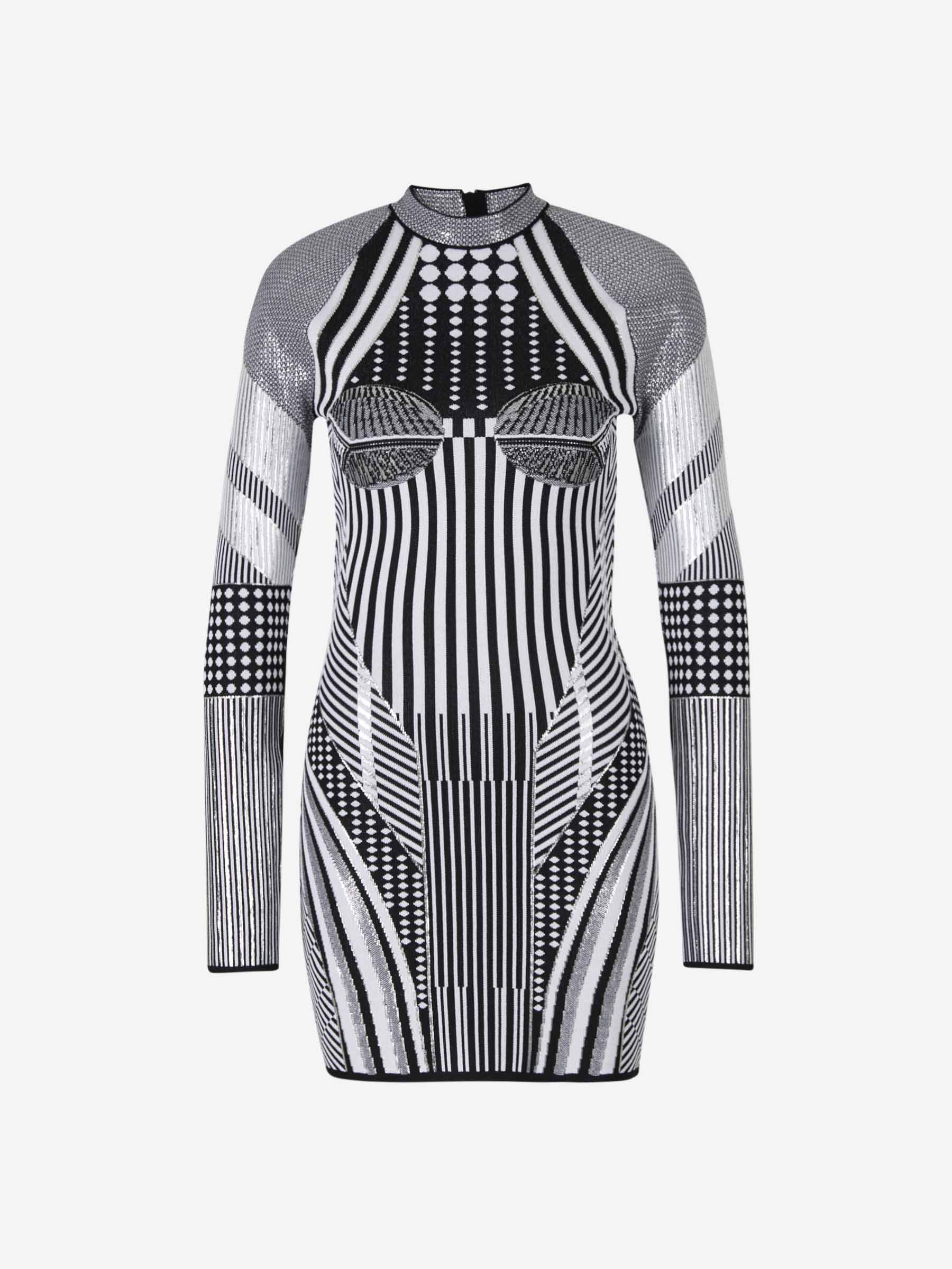 Outlet online Balmain Mujer Vestido Punto Geométrico color Negro sku 731-005755 01 - Foto 1