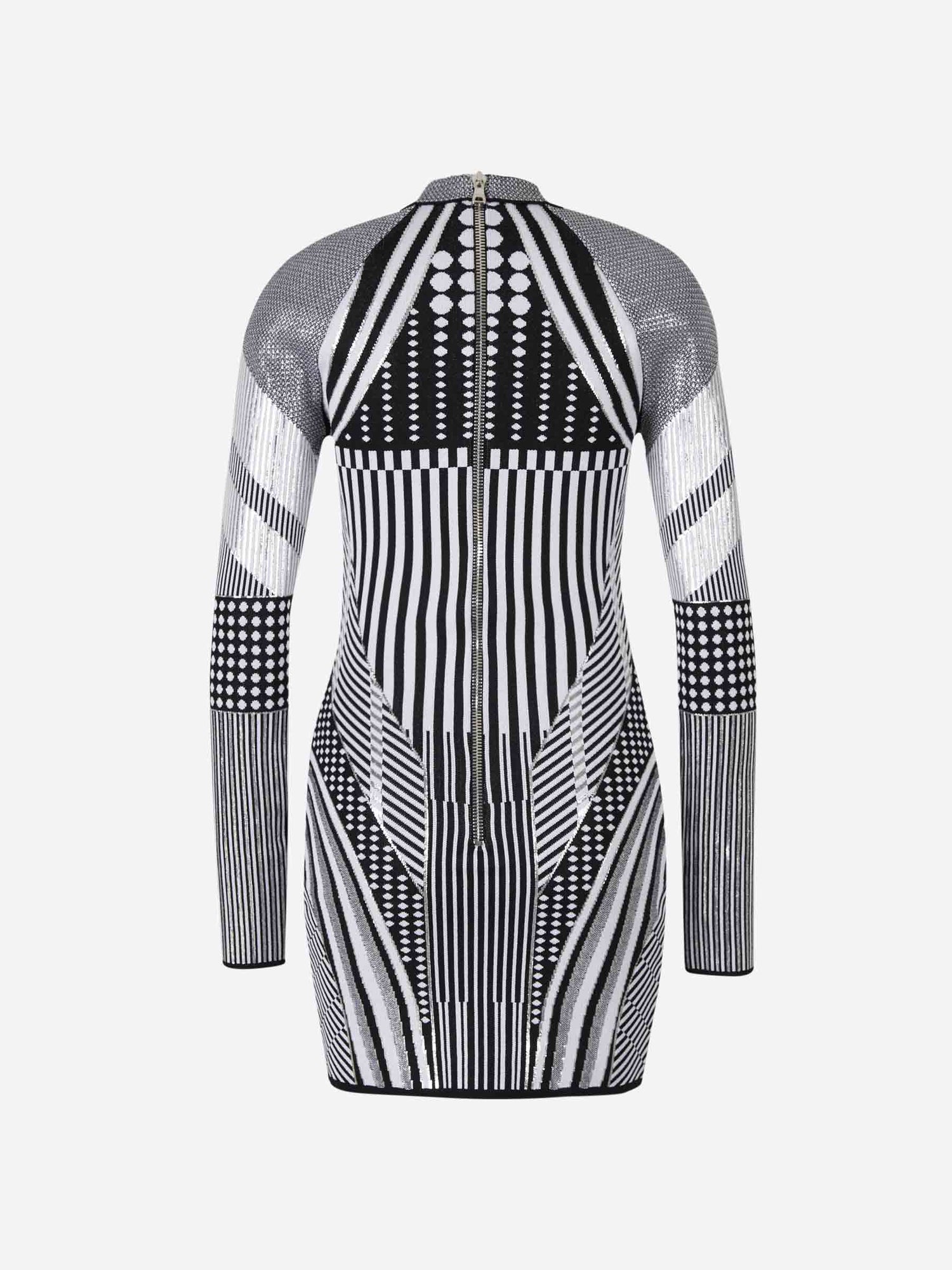 Outlet online Balmain Mujer Vestido Punto Geométrico color Negro sku 731-005755 01 - Foto 3