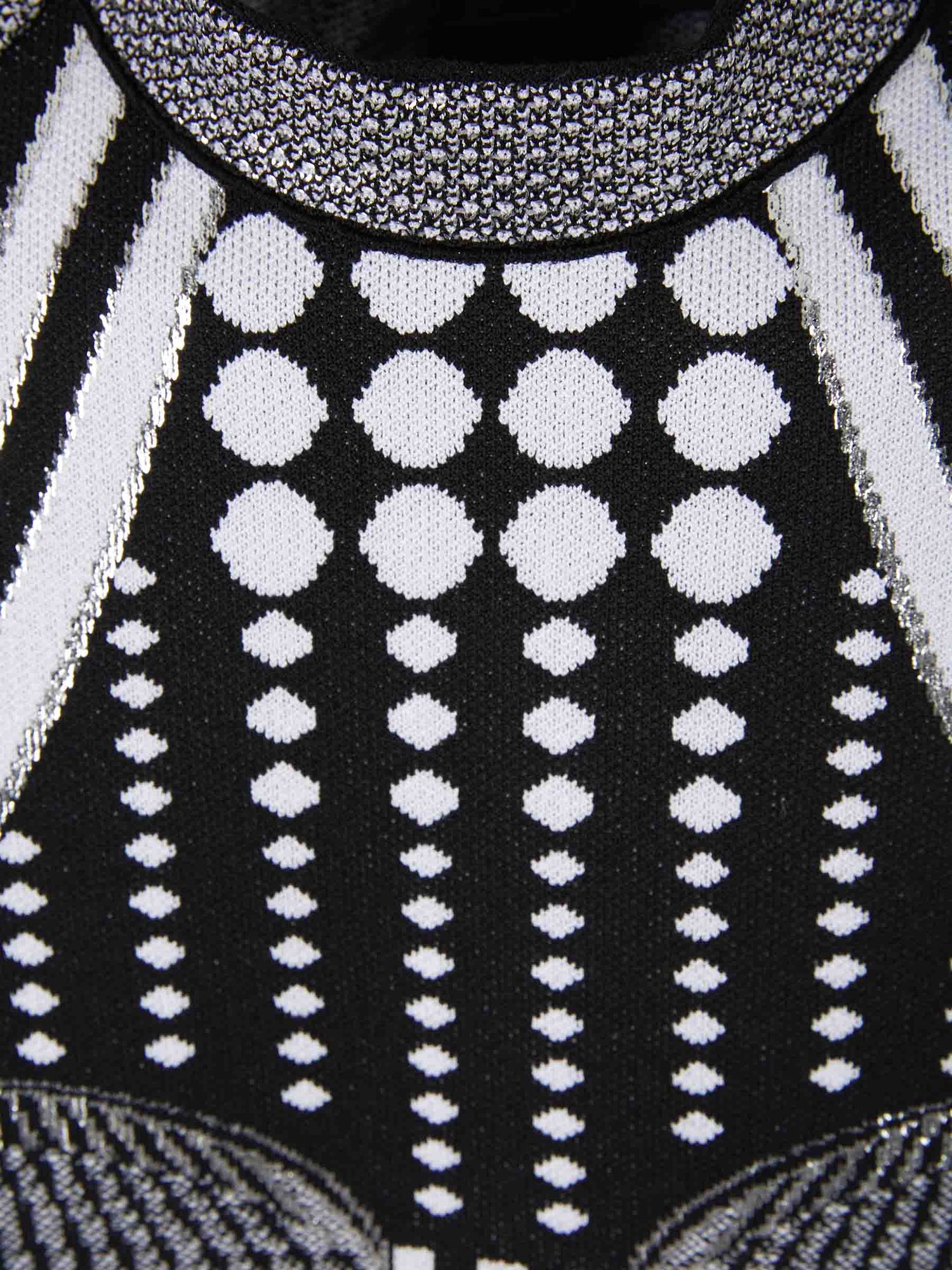 Outlet online Balmain Mujer Vestido Punto Geométrico color Negro sku 731-005755 01 - Foto 4