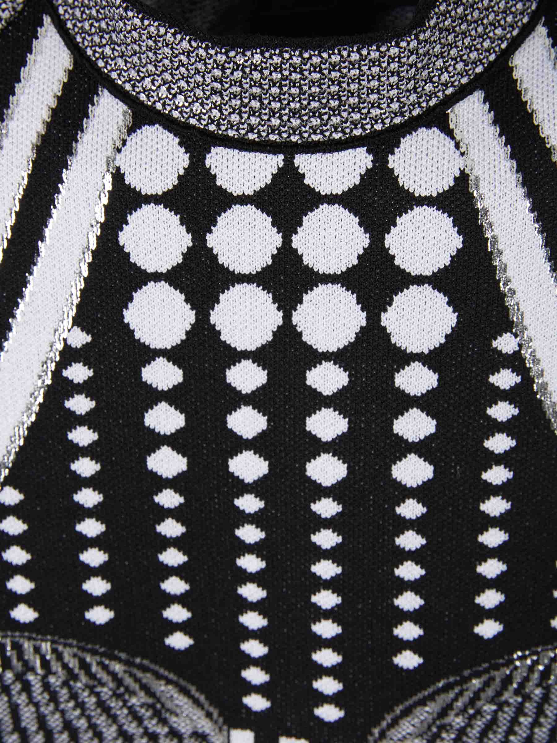 Outlet online Balmain Mujer Vestido Punto Geométrico color Negro sku 731-005755 01 - Foto 4