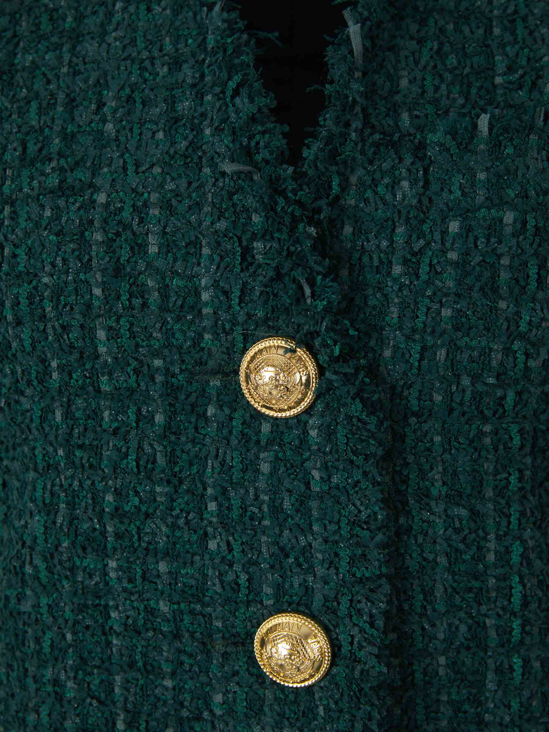 Balmain Vestido Tweed Deshilachado color Verde Azulado sku 731-005801 01 - Foto 1