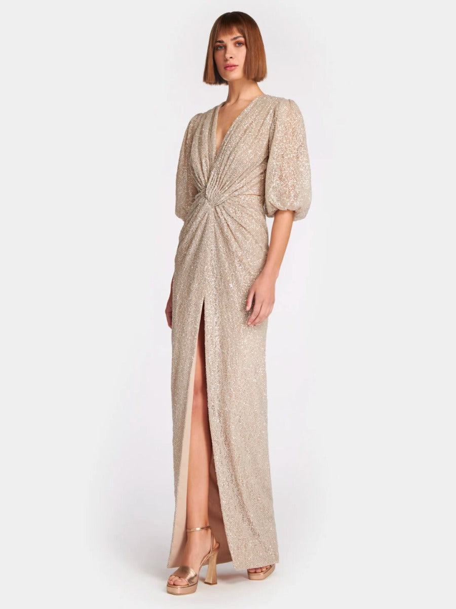 Costarellos Vestido Lanelle Lentejuelas color Beis sku 732-000908 01 - Foto 5