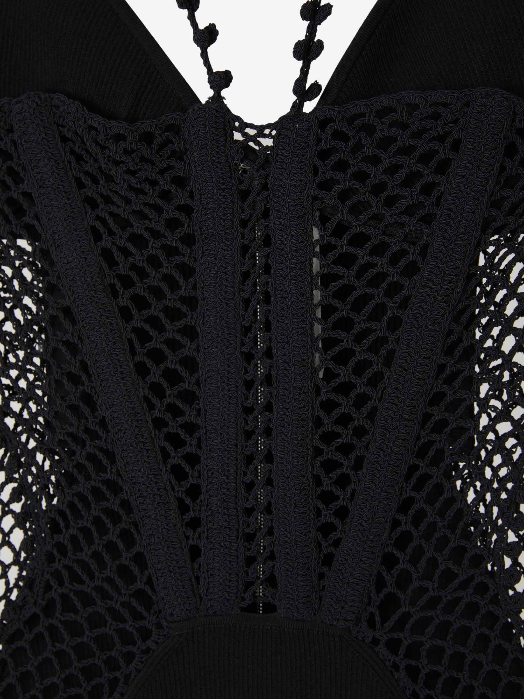 Dion Lee Vestido Ganchillo Midi color Negro sku 732-001128 01 - Foto 3
