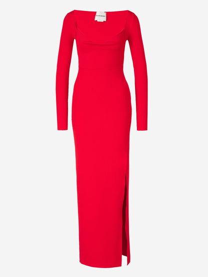Outlet online Roland Mouret Mujer Vestido Punto Maxi color Rojo sku 732-001243 01 - Foto 1