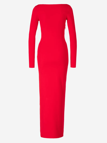 Outlet online Roland Mouret Mujer Vestido Punto Maxi color Rojo sku 732-001243 01 - Foto 2