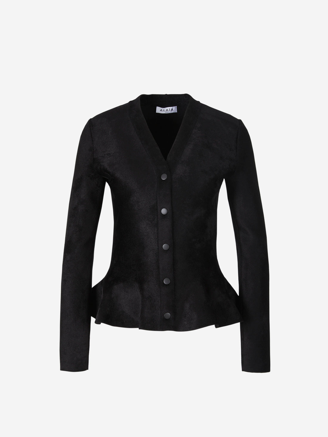 Alaïa Cárdigan Peplúm Terciopelo color Negro sku 741-001784 01 - Foto 1