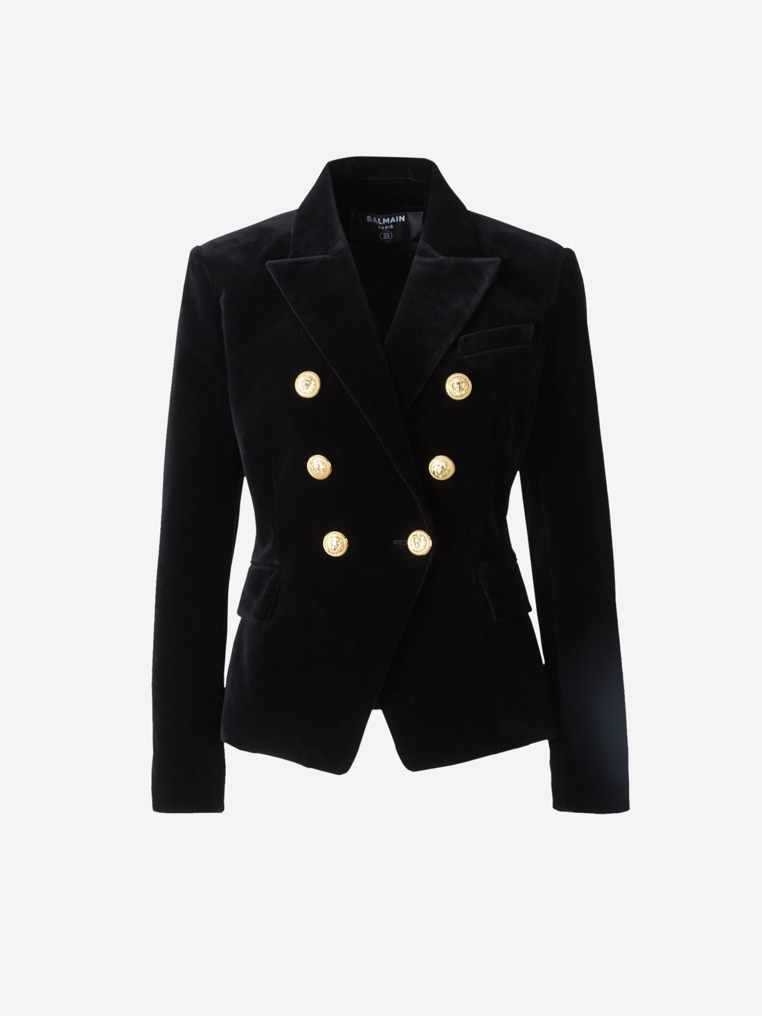 Balmain Blazer Doble Botonadura Terciopelo color Negro sku 741-001801 02 - Foto 1