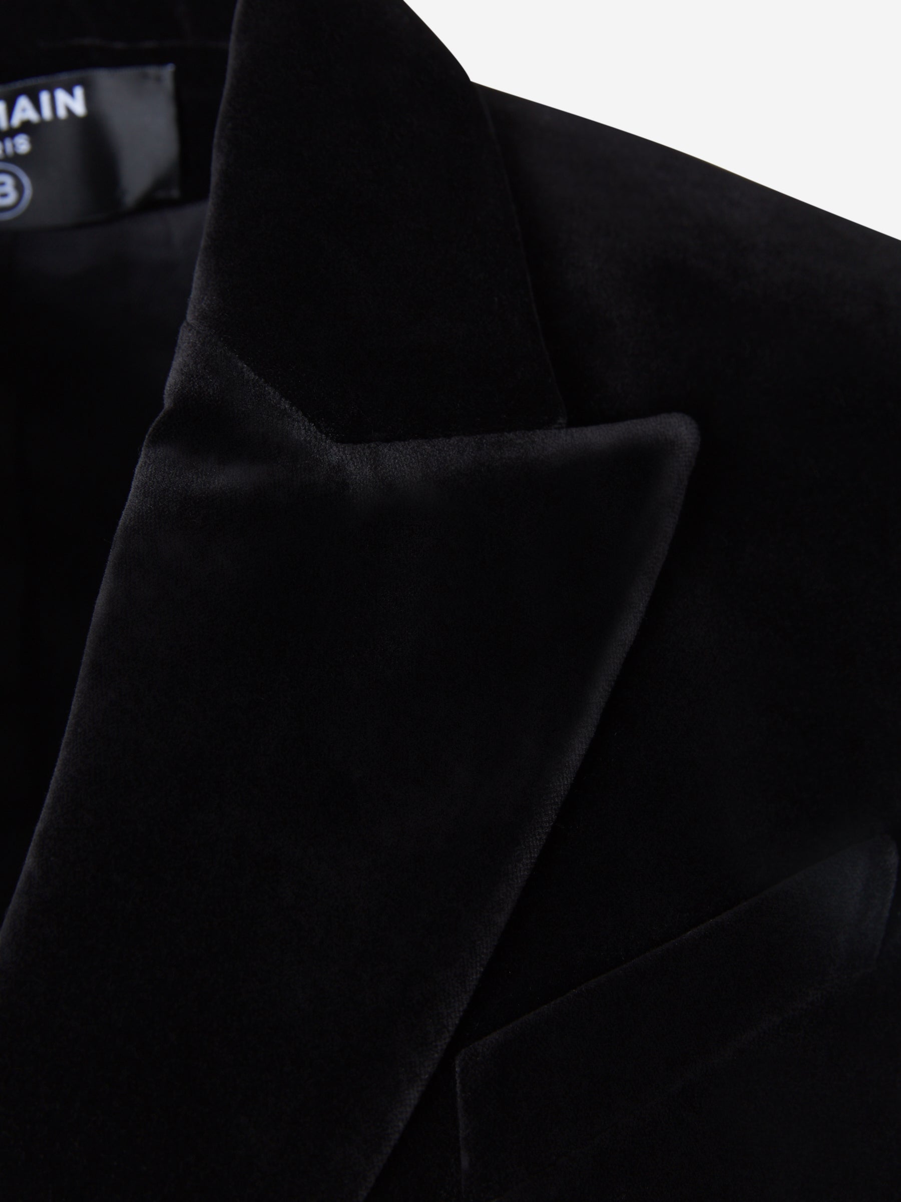 Balmain Blazer Doble Botonadura Terciopelo color Negro sku 741-001801 02 - Foto 3