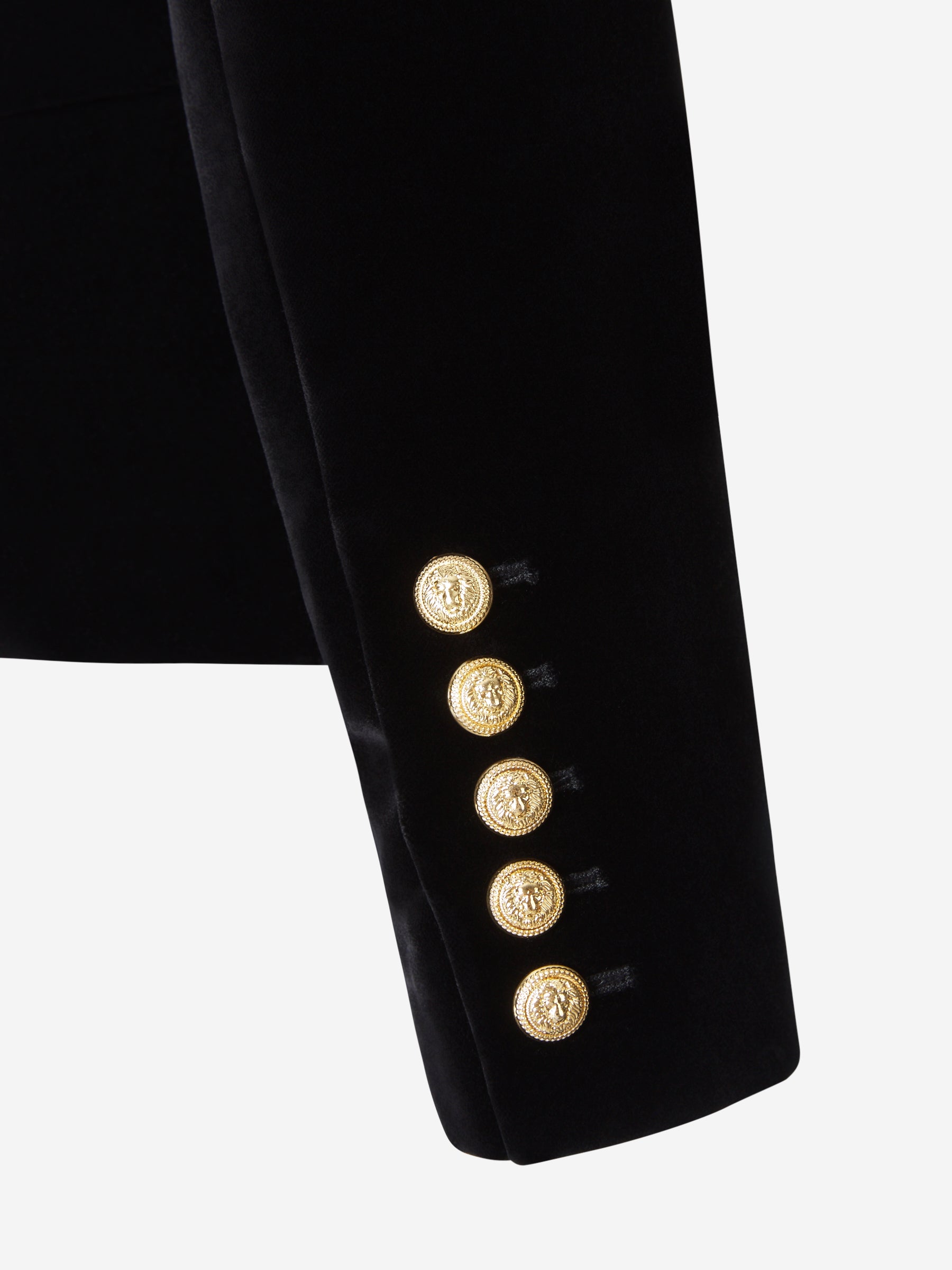 Balmain Blazer Doble Botonadura Terciopelo color Negro sku 741-001801 02 - Foto 5