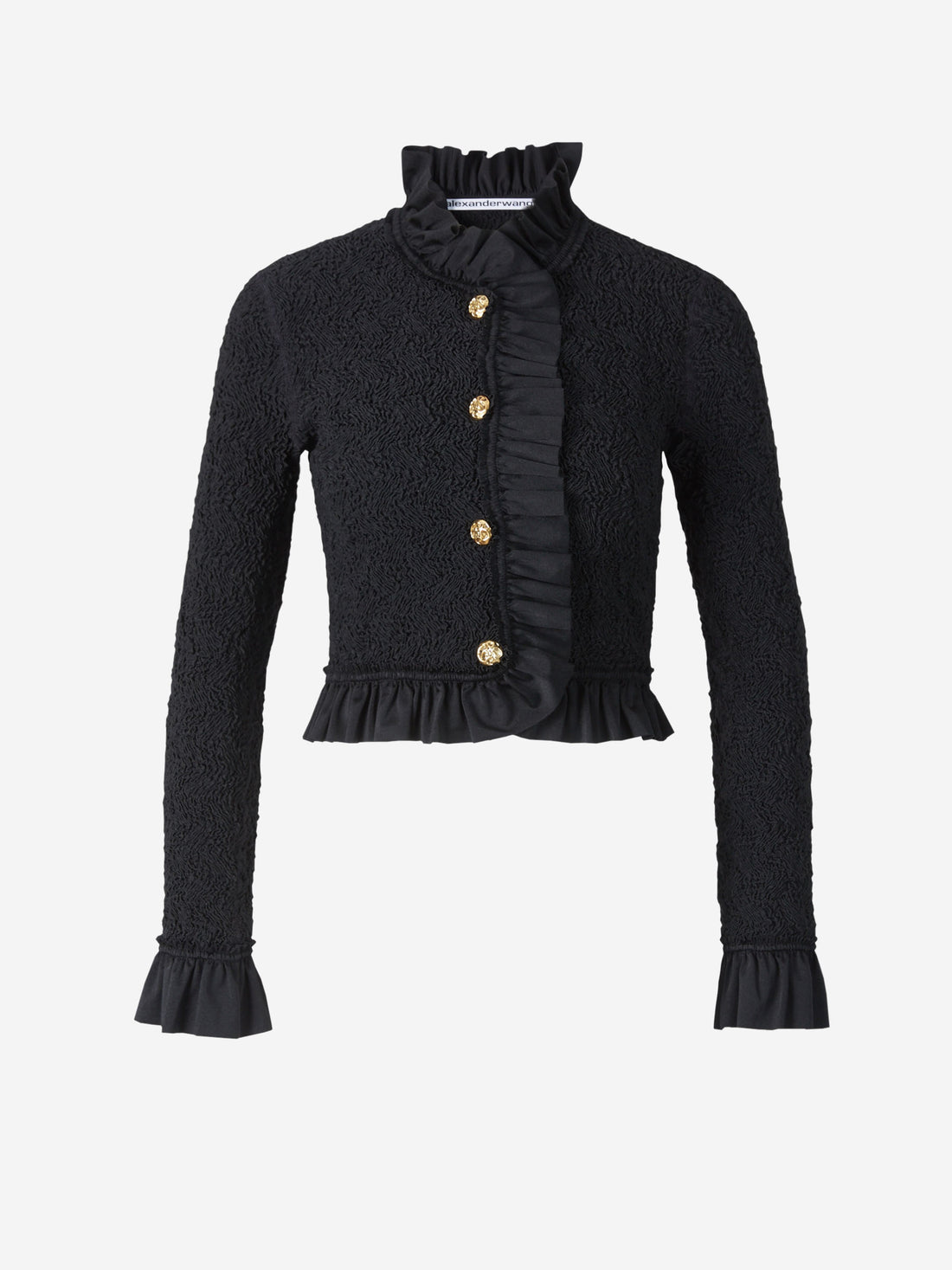 Alexander Wang Chaqueta Cropped Volantes Formés color Negro sku 741-001865 01 - Foto 1