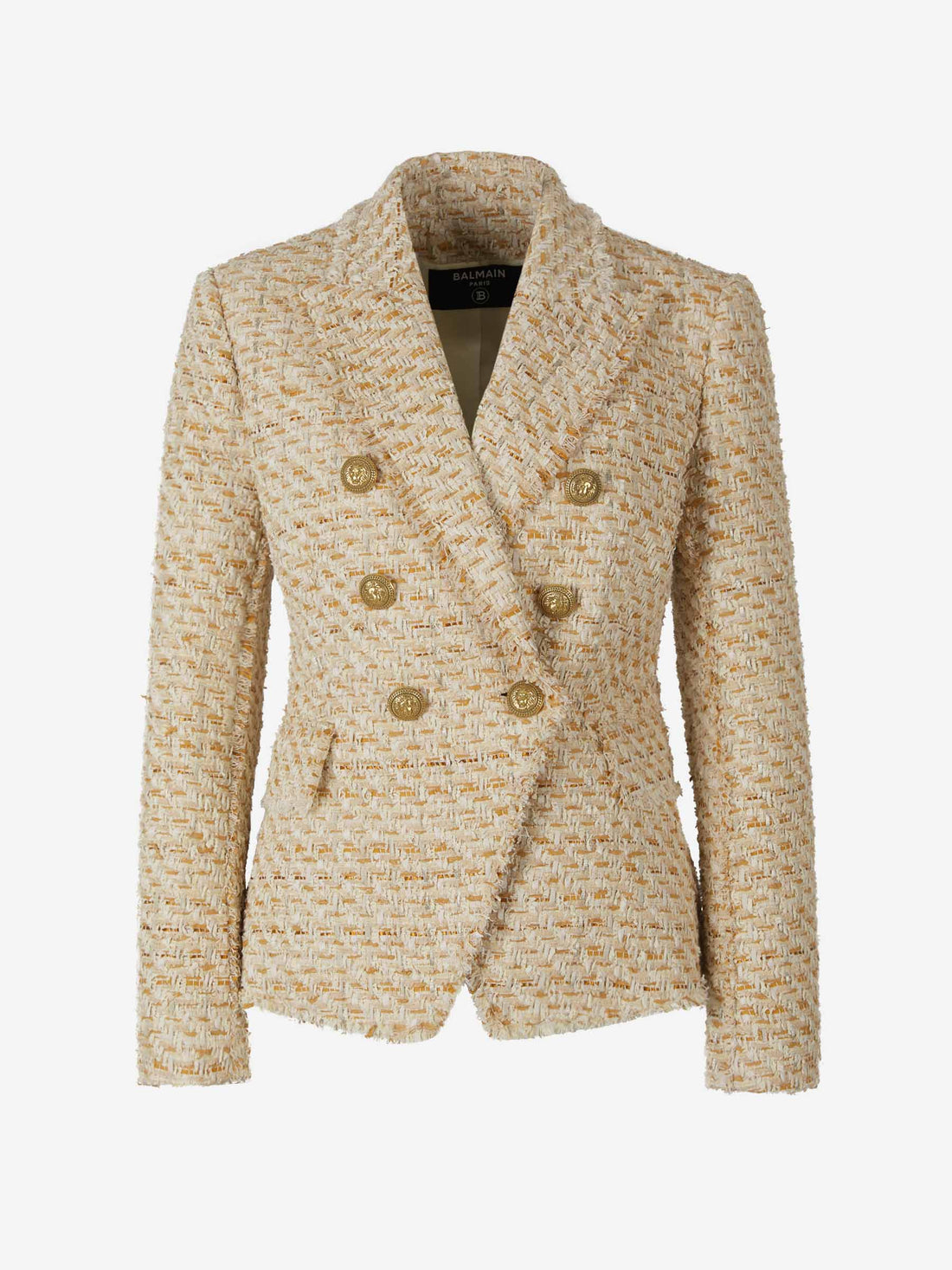 Balmain Blazer Abotonada Tweed color Beis sku 741-001966 01 - Foto 1