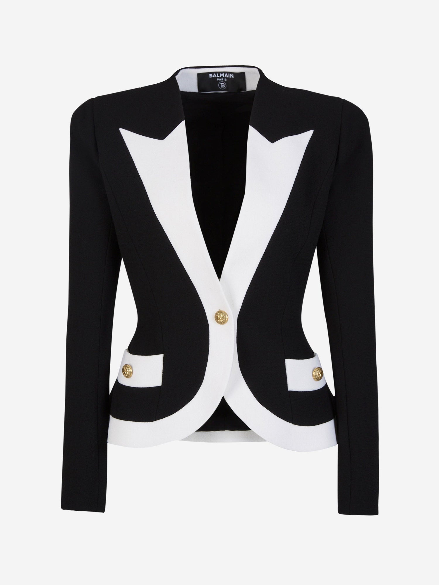 Balmain Blazer Crepé Lana color Negro sku 741-002049 01 - Foto 1
