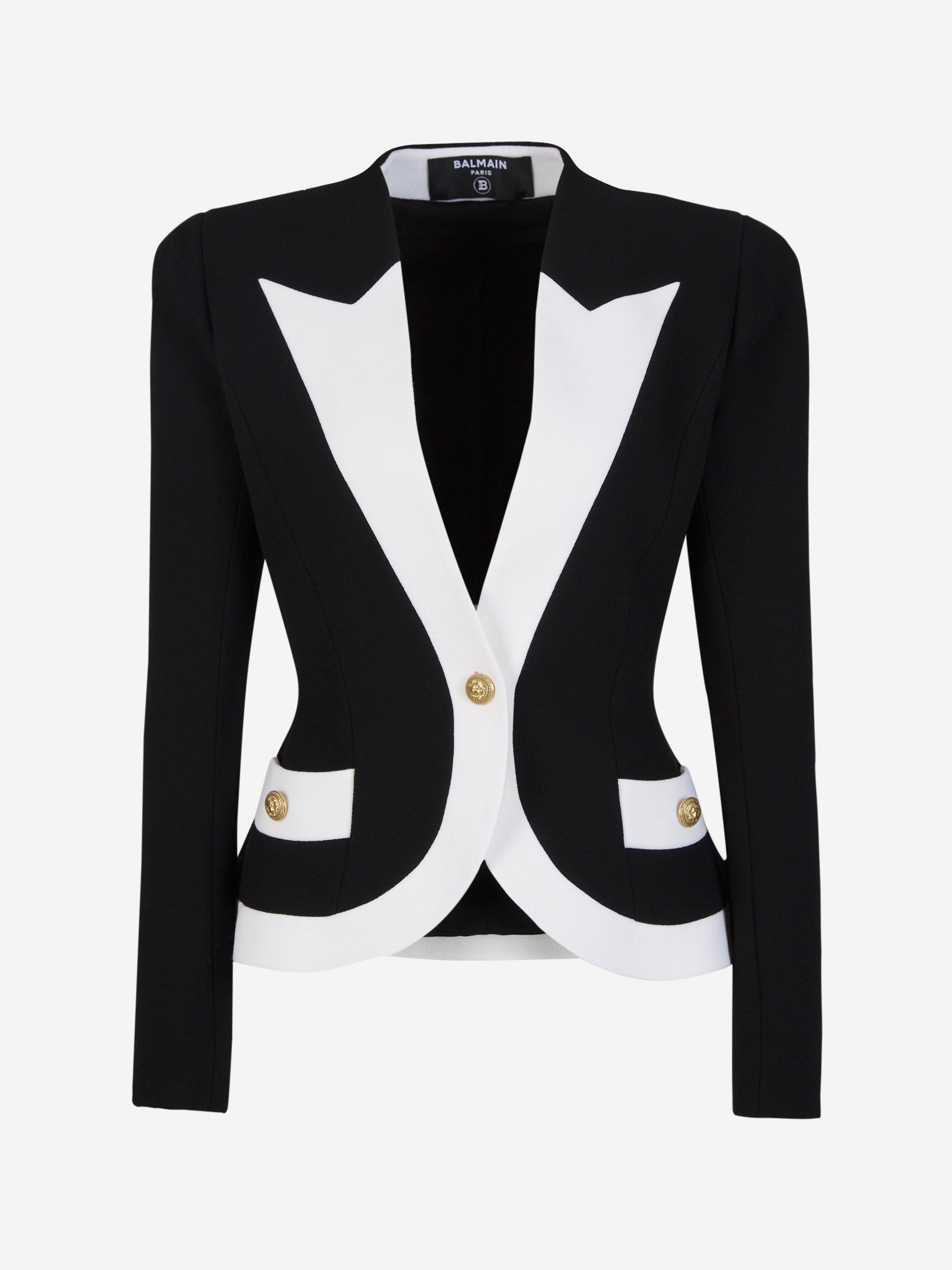 Balmain Blazer Crepé Lana color Negro sku 741-002049 01 - Foto 1