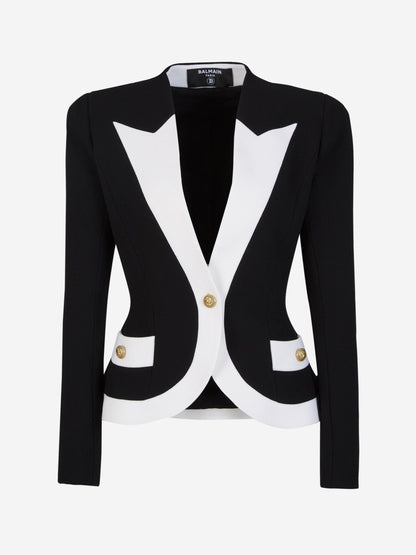 Balmain Blazer Crepé Lana color Negro sku 741-002049 01 - Foto 1
