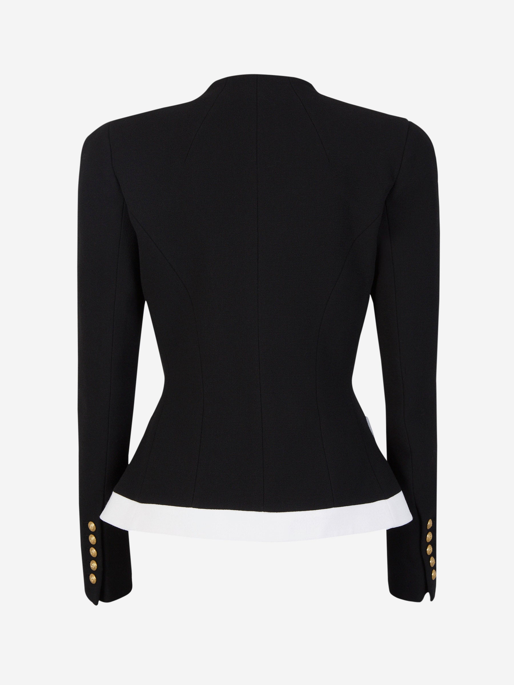 Balmain Blazer Crepé Lana color Negro sku 741-002049 01 - Foto 3
