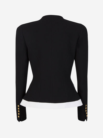 Balmain Blazer Crepé Lana color Negro sku 741-002049 01 - Foto 3