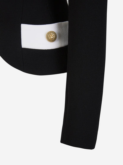 Balmain Blazer Crepé Lana color Negro sku 741-002049 01 - Foto 4
