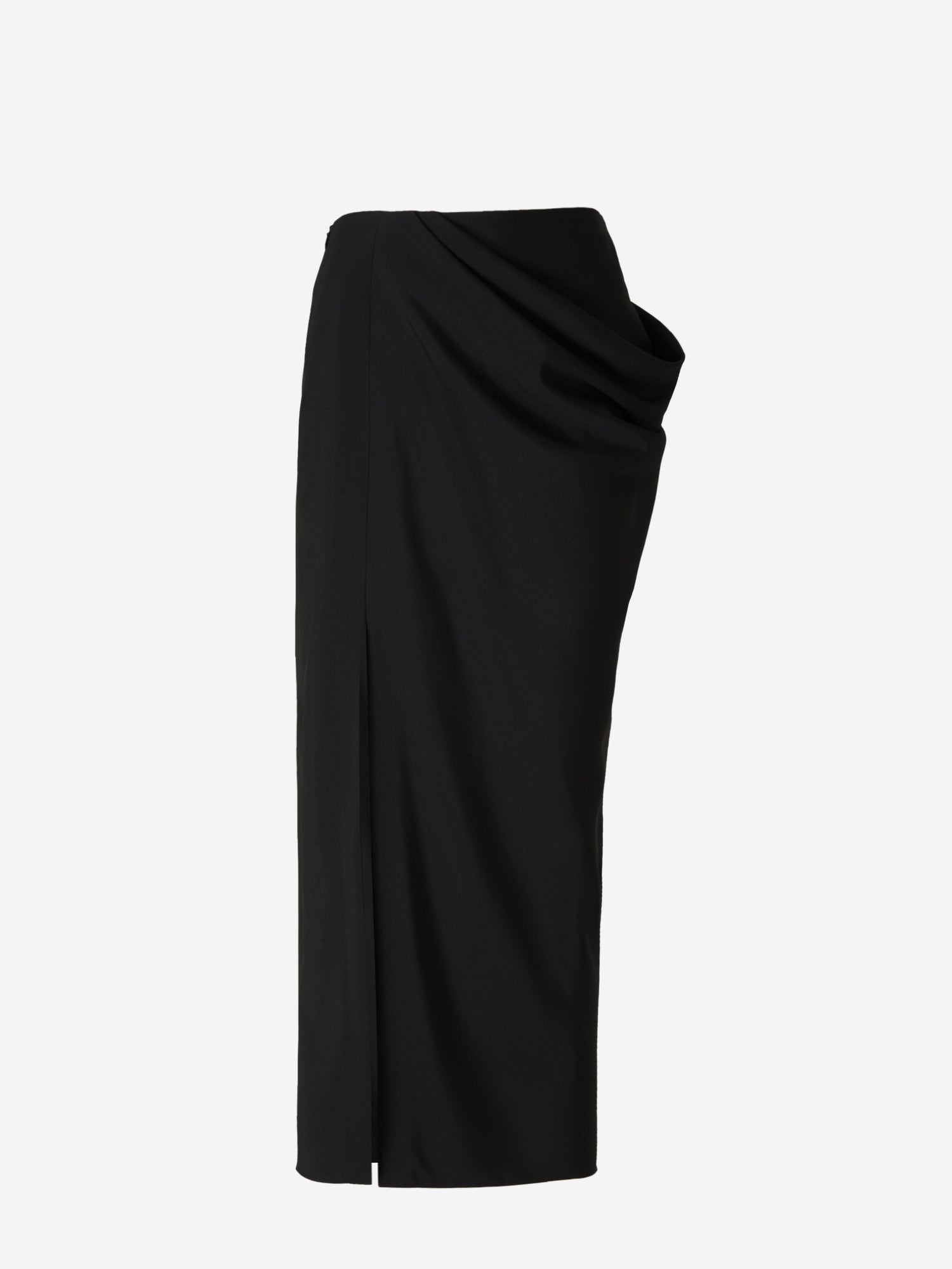 Alexander McQueen Falda Lana Fruncida color Negro sku 750-001348 01 - Foto 1