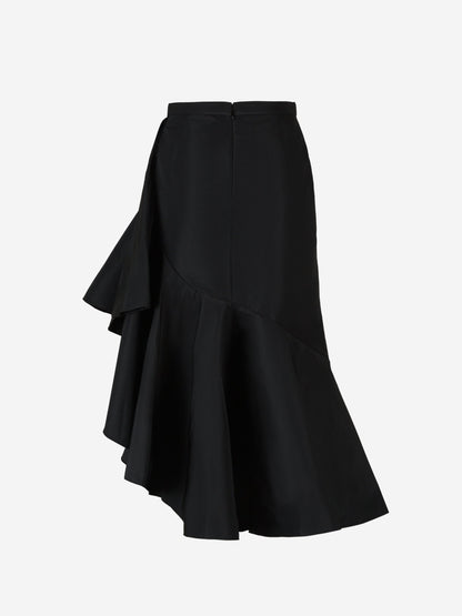 Alexander McQueen Falda Midi Asimétrica color Negro sku 750-001383 01 - Foto 2