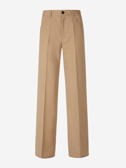 Outlet online Jil Sander Mujer Pantalones Anchos Lana color Beis sku 761-003210 01 - Foto 1