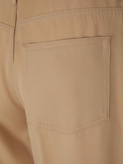 Outlet online Jil Sander Mujer Pantalones Anchos Lana color Beis sku 761-003210 01 - Foto 4