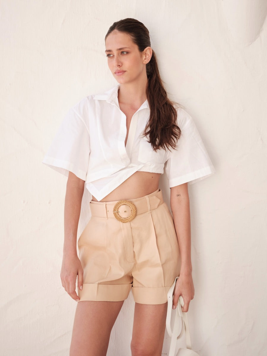 Zimmermann Shorts Cinturón Lino color Crema sku 762-000362 01 - Foto 6