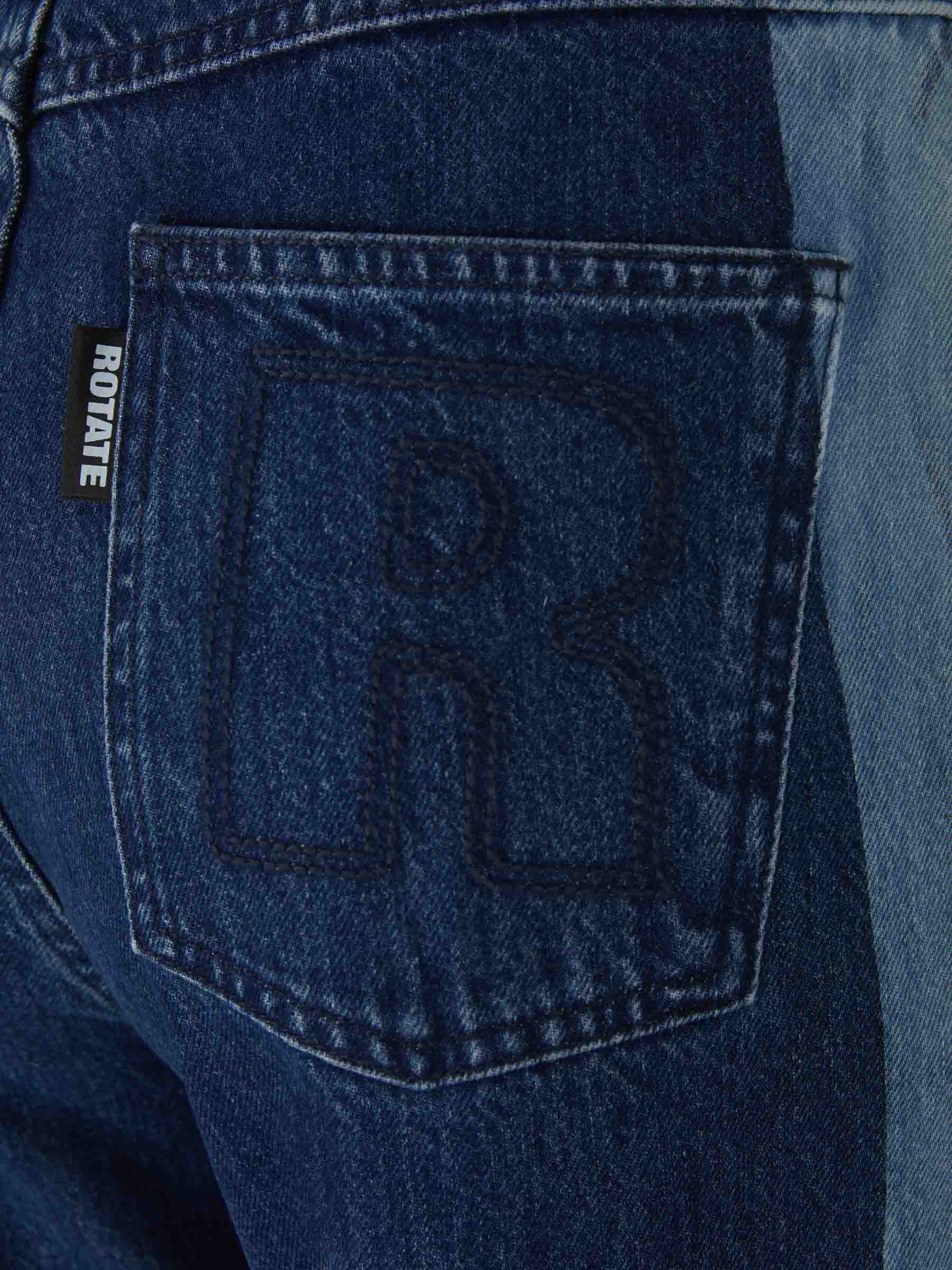 Rotate Jeans Straight Logo color Azul Cobalto sku 763-001376 01 - Foto 5