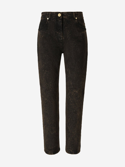 Outlet online Balmain Mujer Jeans Straight Algodón color Negro sku 763-001412 00 - Foto 1