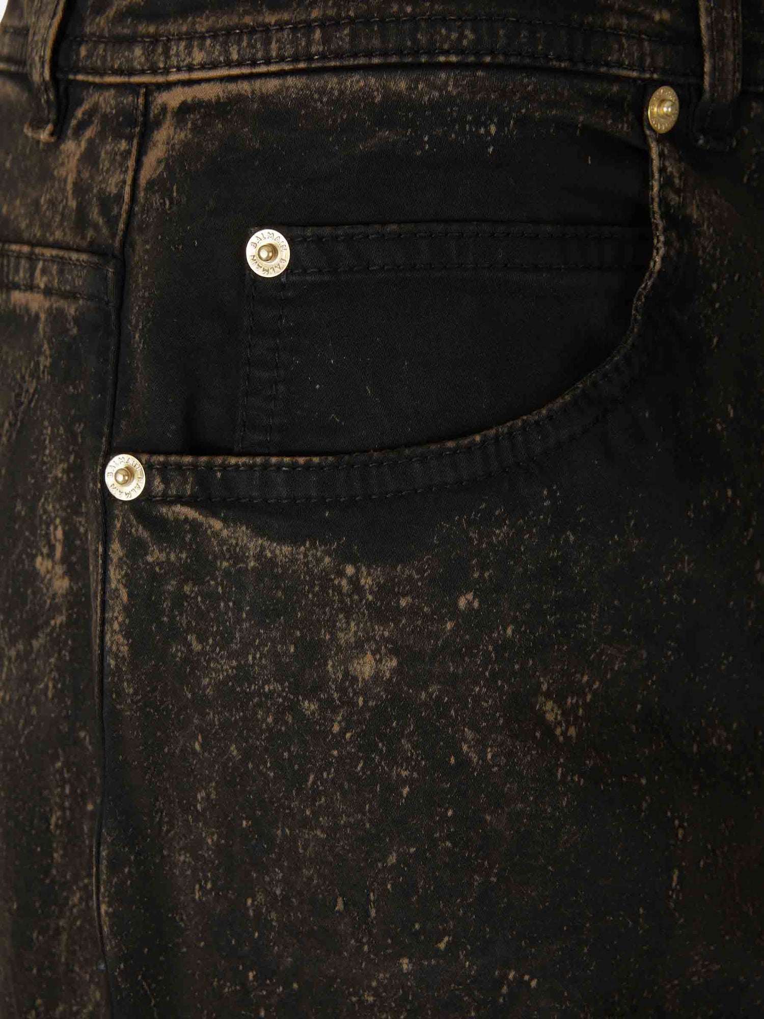 Outlet online Balmain Mujer Jeans Straight Algodón color Negro sku 763-001412 00 - Foto 3