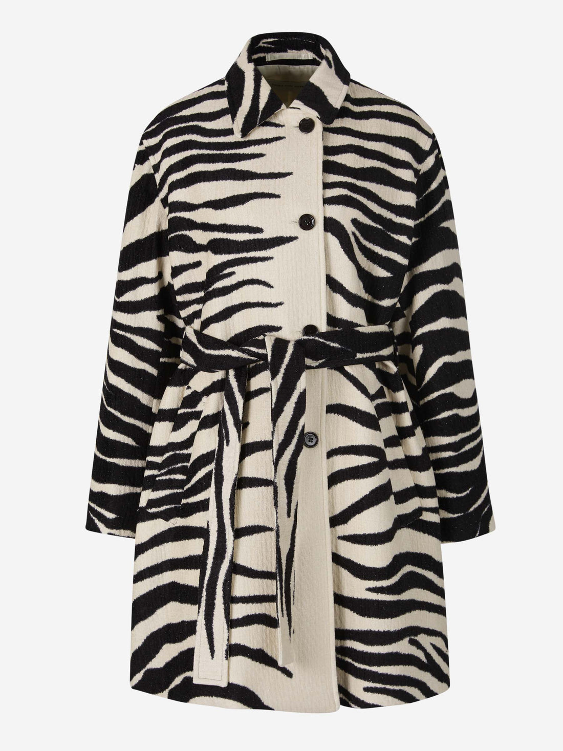 Dries Van Noten Abrigo Motivo Animal Cinturón color Crema sku 771-001334 01 - Foto 1